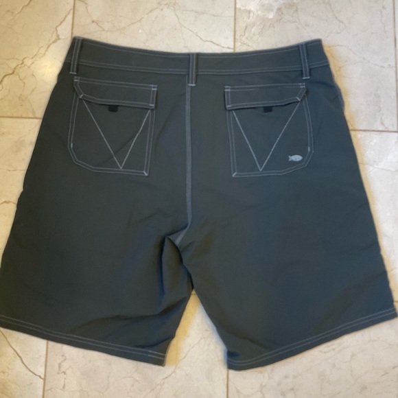 AFTCO Shorts, Army Green, NWOT, Flat Front, Zip, Belt Loops, Extra Pockets Sz 38 - Picture 7 of 14